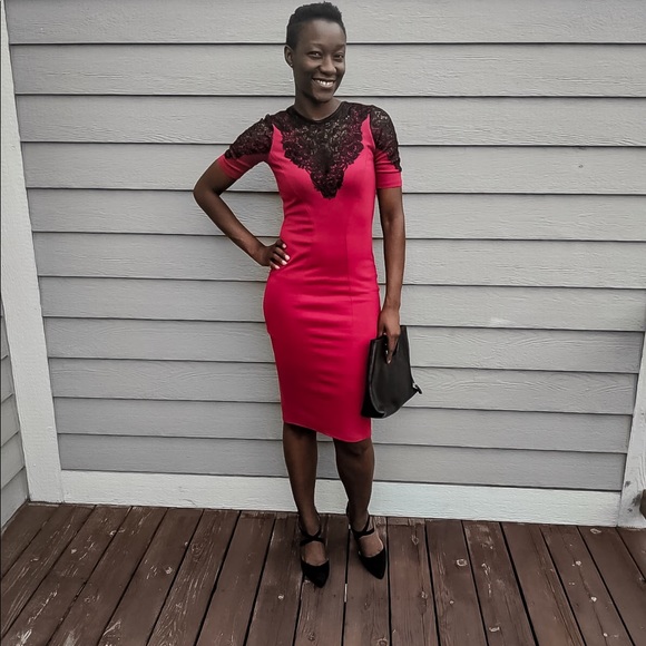 Ruby red midi dress - Picture 3 of 3